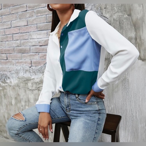 Color Block Color Shirt - Picture 2 of 4